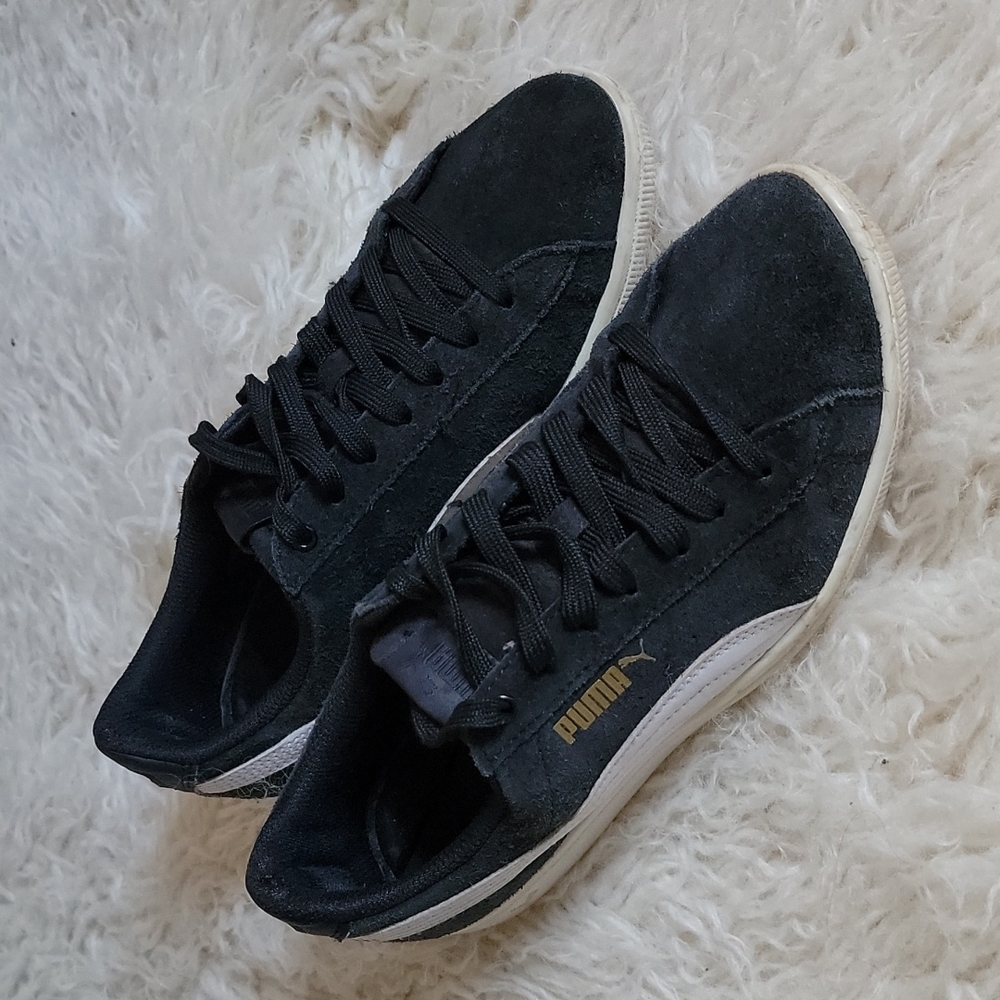 Puma Black Suede Classic Low Top Sneakers Unisex